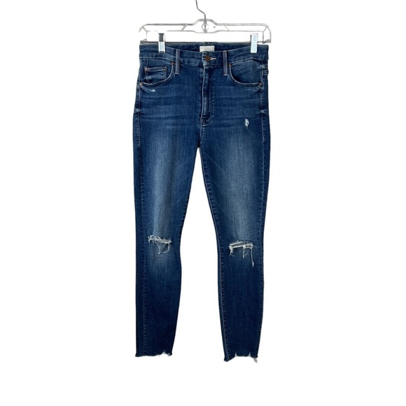 Mother High Waisted Looker Ankle Fray Jeans in Get Your Groove Back - Picture 1 of 6